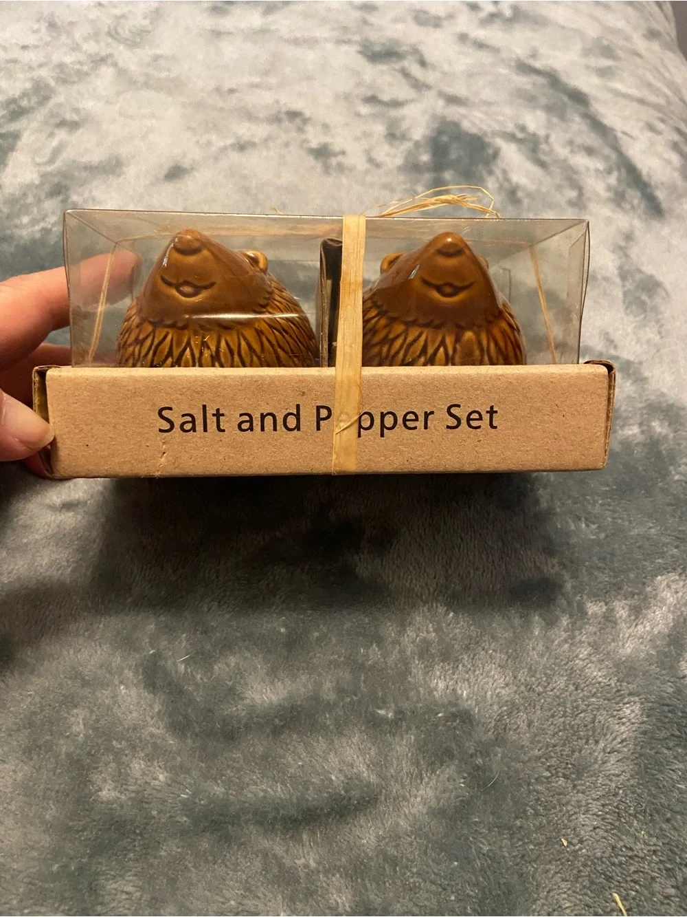 Brown Hedgehog Salt and Pepper Shaker Set - Cute Ceramic Kitchen Accessories